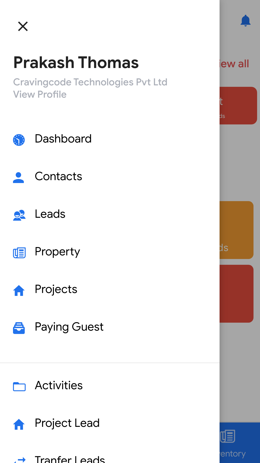 Buildesk CRM Mobile Screens